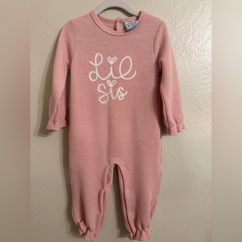 Charming Lil Sis Peach Kids Footie